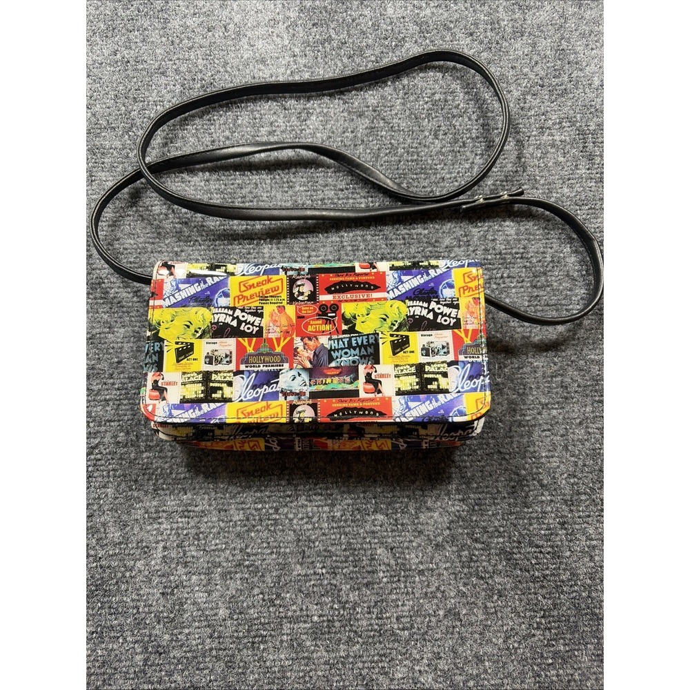 RELIC brand Crossbody Wallet Clutch classic Hollywood cinema theme print 7.5"x4"